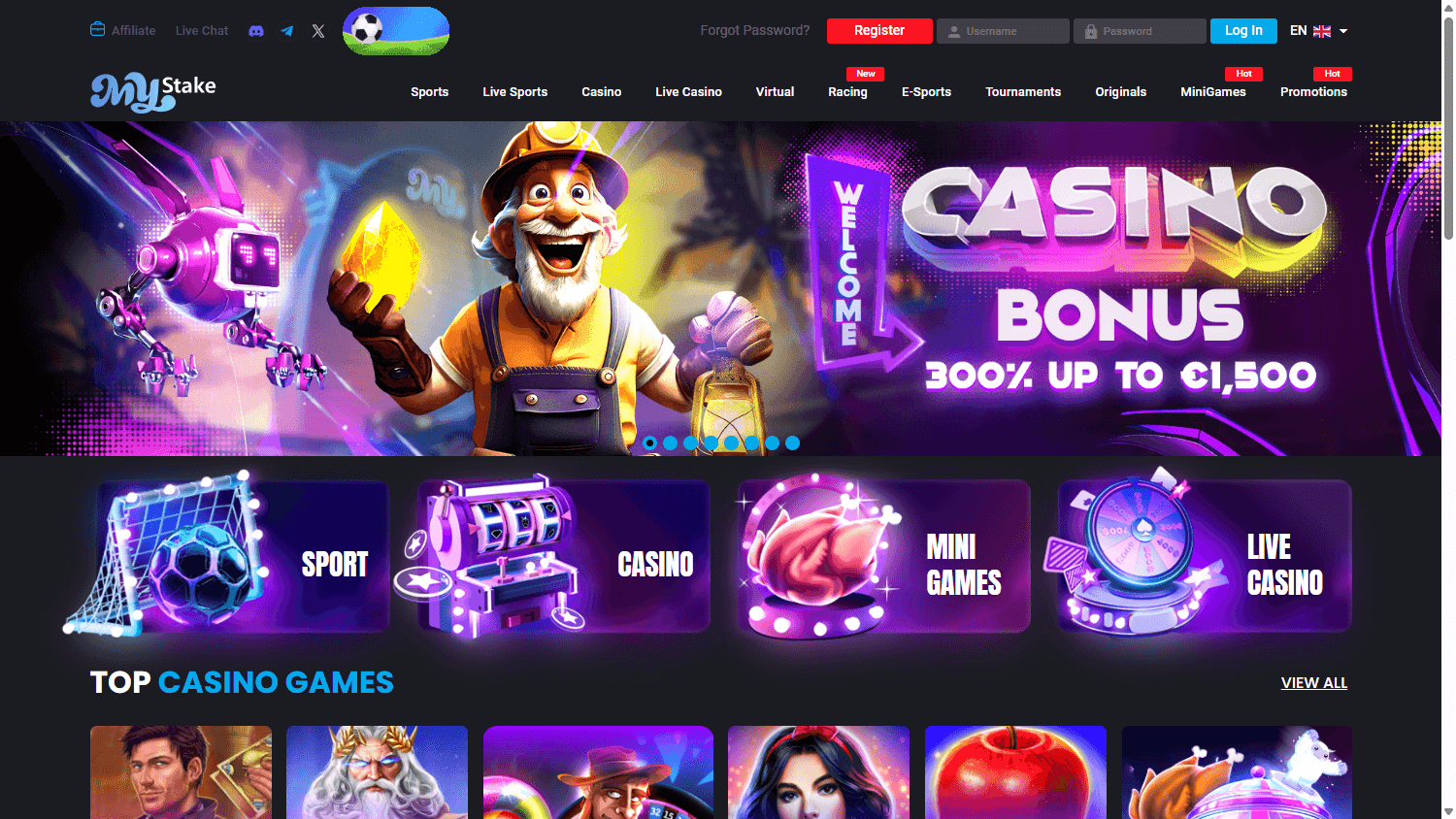 MyStake Casino Desktop screenshot